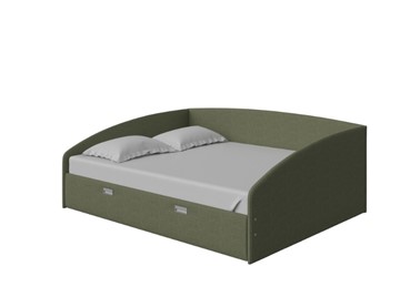 Двуспальная кровать Bono 160х200, Искусственная шерсть (Лама Авокадо) в Благовещенске