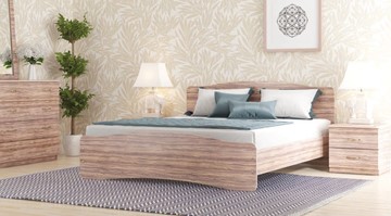 Спальная кровать СВ-Стиль Лира, 160х200 с основанием, сонома в Благовещенске