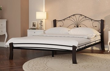 Спальная кровать Фортуна 4 Лайт, 1400, черный/шоколад в Благовещенске