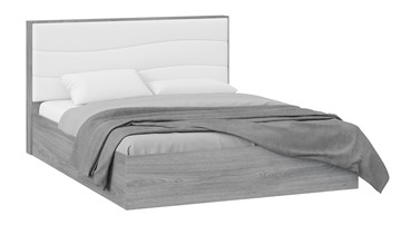 Кровать с мягкой спинкой Миранда тип 1 (Дуб Гамильтон/Белый глянец) в Благовещенске
