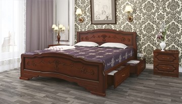 Кровать с выкатными ящиками Карина-6 (Орех) 180х200 в Благовещенске