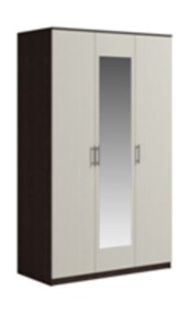 Шкаф 3 двери Genesis Светлана, с зеркалом, венге/дуб молочный в Благовещенске