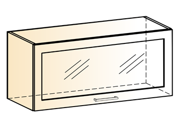 Шкаф навесной Яна L800 Н360 (1 дв. рам.) в Благовещенске