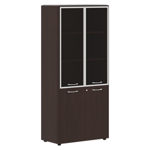 Шкаф комбинированный с дверьми в алюминиевой рамке с замком DIONI Венге DHC 85.7(Z)  (850х430х1930) в Благовещенске
