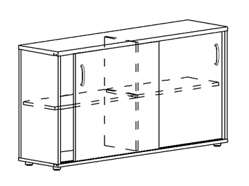 Шкаф-купе низкий Albero, для 2-х столов 70 (144,4х36,4х75,6) в Благовещенске