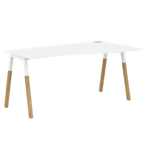 Письменный стол правый FORTA Белый-Белый-Бук  FCT 1567  (R) (1580х900(670)х733) в Благовещенске