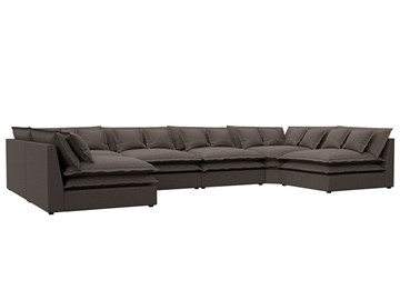 Большой П-образный диван Лига-040, Амур коричневый (рогожка) в Благовещенске