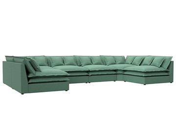 П-образный диван Лига-040, Амур зеленый (рогожка) в Благовещенске