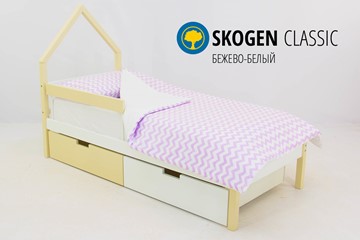 Кровать-домик детская мини Skogen бежево-белый в Благовещенске