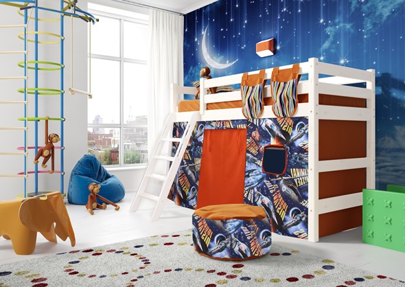 Кровать-чердак детская Соня, Вариант 6 Белый в Благовещенске - изображение