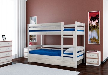 Детская кровать Джуниор двухъярусная с ящиками (Белый Античный) в Благовещенске
