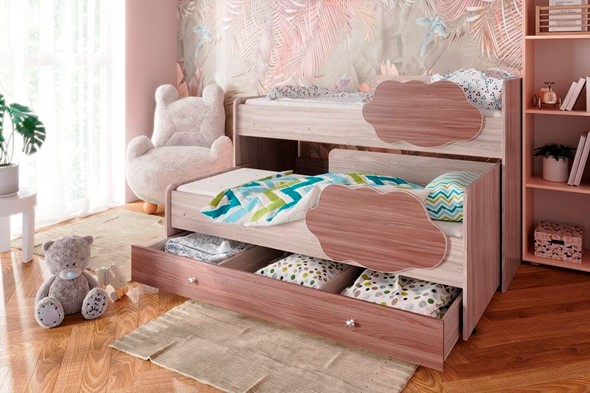 Детская 2-этажная кровать Соник 1.6 с ящиком, Ясень Шимо в Благовещенске - изображение