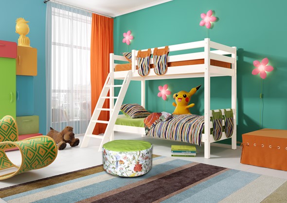 Детская кровать двухъярусная Соня, Вариант 10 Белый в Благовещенске - изображение