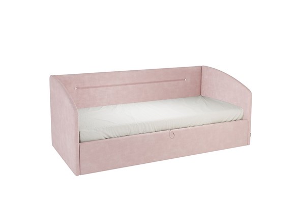 Кровать в детскую 0.9 Альба (Софа), нежно-розовый (велюр) в Благовещенске - изображение