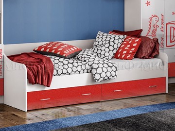Кровать в детскую Алфавит (Красный) с ящиками в Благовещенске