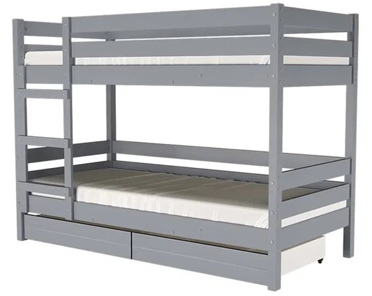 Кроватка Джуниор двухъярусная с ящиками (Антрацит) в Благовещенске - изображение