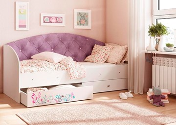 Односпальная детская кровать Эльза без бортика, Фиолетовый (латы) в Благовещенске