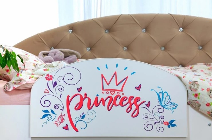 Детская кровать Эльза с бортиком, Фиолетовый (латы) в Благовещенске - изображение 2