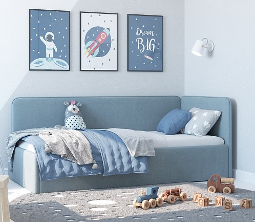 Кровать-игрушка Leonardo голубой 160х70 в Благовещенске - изображение 4