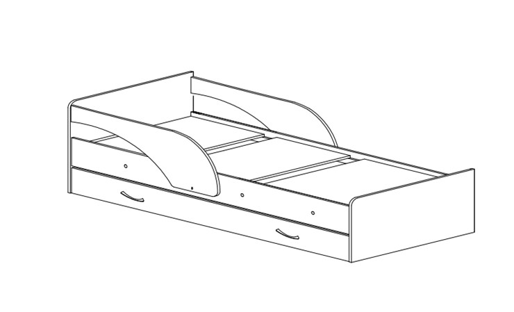 Детская кровать с бортиками Максимка, цвет Млечный дуб в Благовещенске - изображение 1
