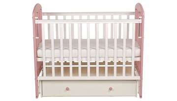 Детская кроватка Polini kids Simple 328, белый-розовый в Благовещенске