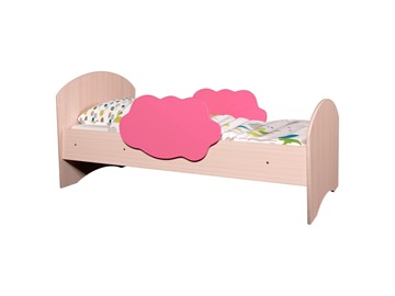 Детская кровать с бортиками Тучка, корпус Дуб млечный, фасад Розовый в Благовещенске