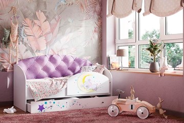 Детская кровать Звездочка с бортиком, Фиолетовый в Благовещенске
