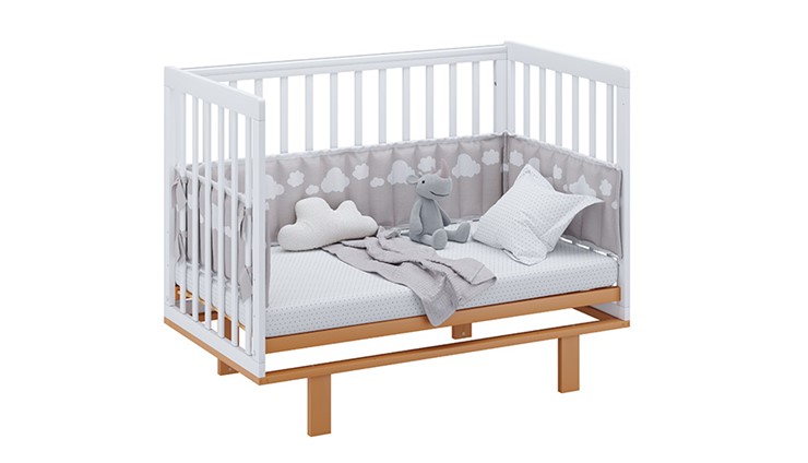 Кроватка в детскую серия 3400 POLINI Kids Simple 340 Белый / Бук в Благовещенске - изображение 10