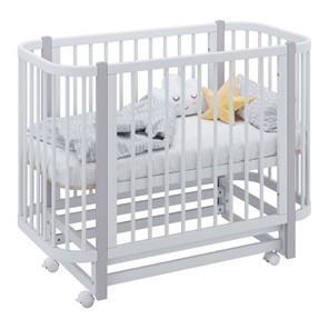 Кроватка детская POLINI Kids Simple 350 Белый / Серый в Благовещенске