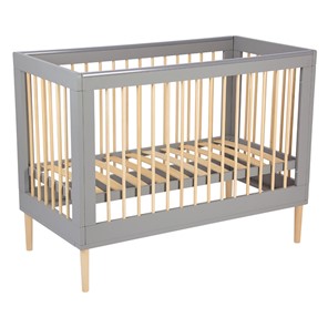 Детская кроватка POLINI Kids Simple 360 Серый / Натуральный в Благовещенске