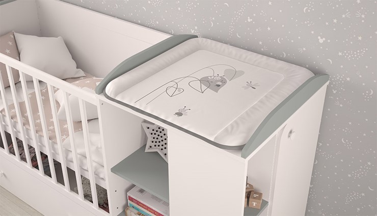 Детская кровать с комодом POLINI Kids Ameli 800 Белый / Серый, серия AMELI в Благовещенске - изображение 3