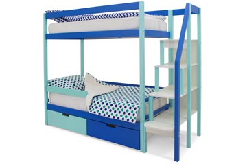 Двухъярусная кровать Svogen мятный-синий в Благовещенске