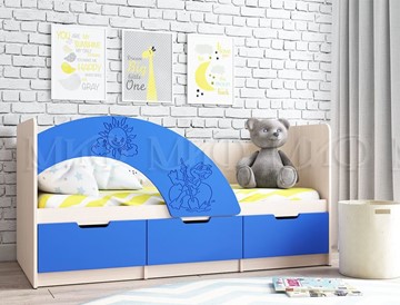 Детская кровать с ящиками Юниор-3, синий матовый в Благовещенске