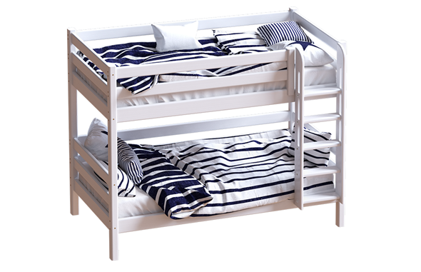 Двухъярусная кровать Авалон, восковая эмаль с прямой лестницей в Благовещенске - изображение