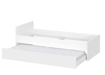 Выкатная кровать для детей Токио, белый текстурный (одинарная (0,9х2,0) + выкатная) в Благовещенске - предосмотр