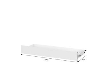 Выкатная кровать для детей Токио, белый текстурный (одинарная (0,9х2,0) + выкатная) в Благовещенске - предосмотр 4