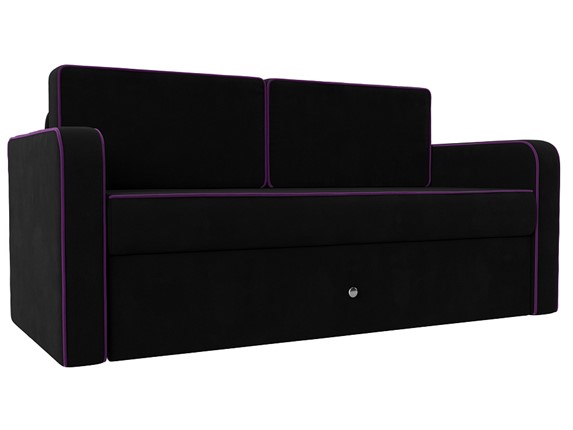 Диван-трансформер Смарт, Черный/Фиолетовый (Микровельвет) в Благовещенске - изображение