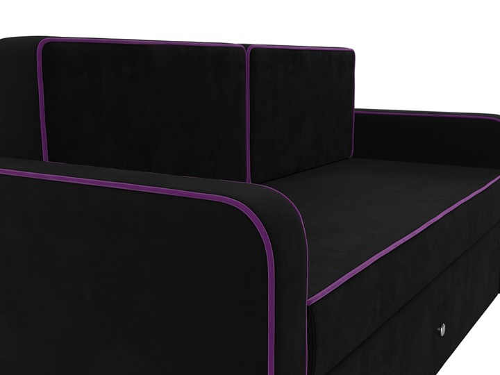 Диван-трансформер Смарт, Черный/Фиолетовый (Микровельвет) в Благовещенске - изображение 6