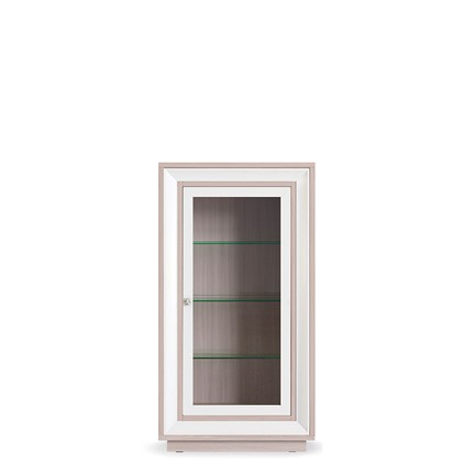 Шкаф низкий  (1 стеклодверь) Прато 776, Ясень светлый \ жемчуг в Благовещенске - изображение