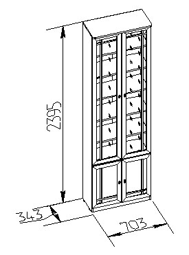 Шкаф для книг Sherlock 32, Дуб Сонома в Благовещенске - изображение 3