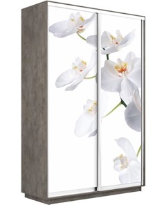 Шкаф Экспресс 1400x600x2200, Орхидея белая/бетон в Благовещенске
