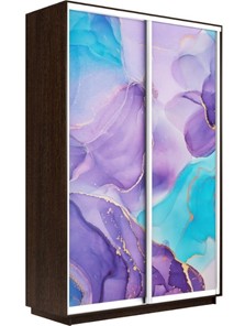 Шкаф 2-створчатый Экспресс 1400x600x2400, Абстракция фиолетовая/венге в Благовещенске