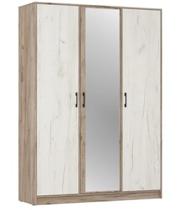 Шкаф 3-х дверный ШР3/1 Соната с зеркалом Дуб Крафт Серый - Дуб Крафт Белый в Благовещенске