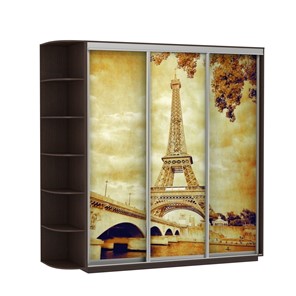 Шкаф 3-дверный Экспресс со стеллажом, 2400х600х2400, Париж/венге в Благовещенске