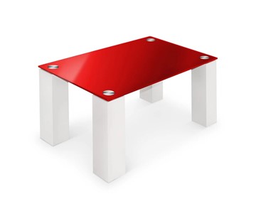 Журнальный столик Колизей-8, белый/красное стекло в Благовещенске