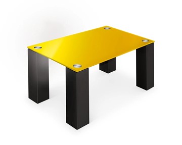 Журнальный столик Колизей-8, черный/желтое стекло в Благовещенске