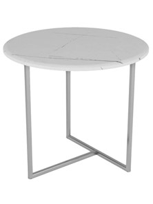 Круглый столик Альбано (белый мрамор-хром) в Благовещенске