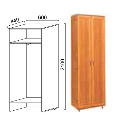 Шкаф двухдверный Александра-1, ПР-2, шимо светлый, МДФ с кожзамом в Благовещенске - изображение