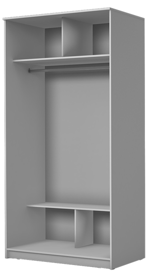 Шкаф 2-х дверный Хит-22-12/2-22 с цветным стеклом, средне-серый 074, Графит в Благовещенске - изображение 1