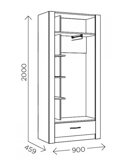 Шкаф гардеробный Ева 5 М1 дуб ирландский/белый матовый в Благовещенске - изображение 2
